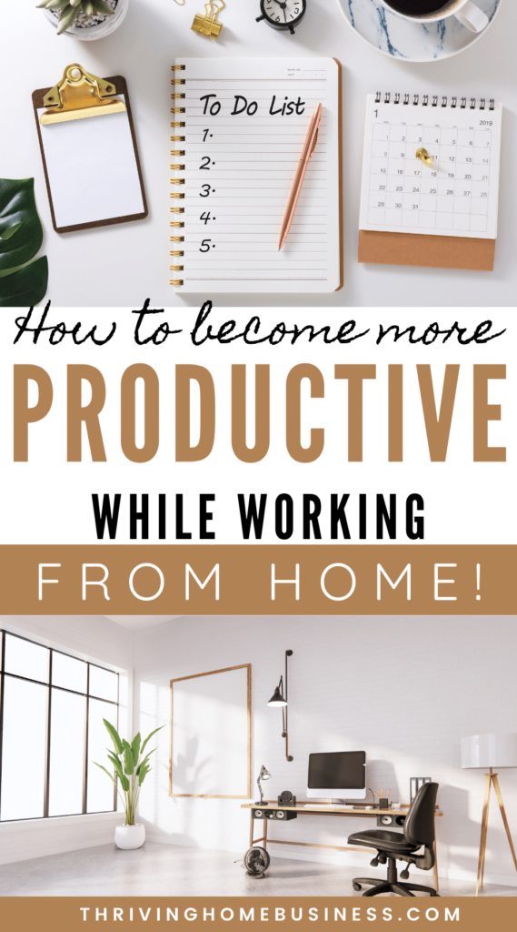 How to become more productive while working from home pin for pinterest 